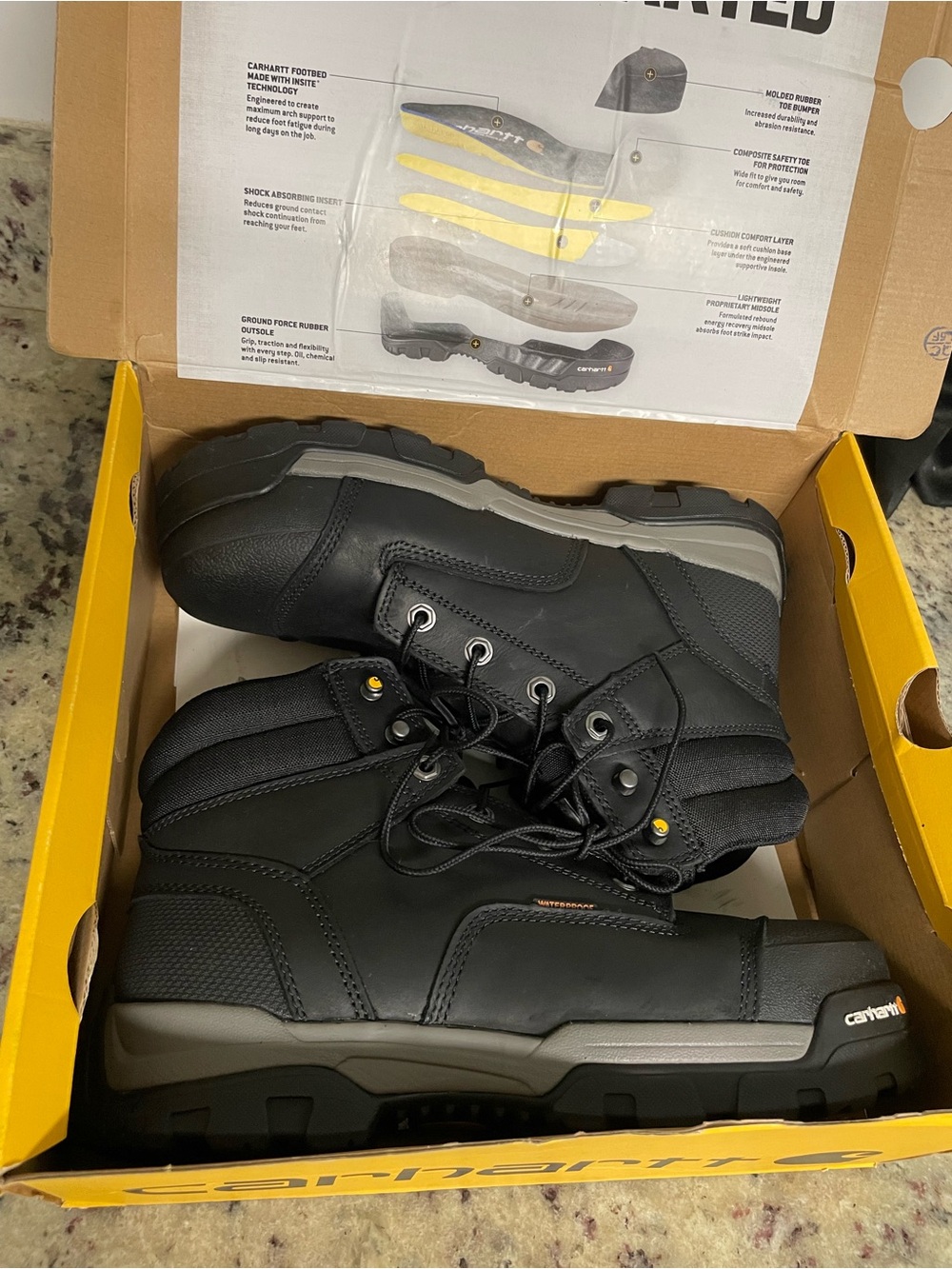 Carhartt Ground Force 6-inch waterproof composite toe work boots men 9 shoe